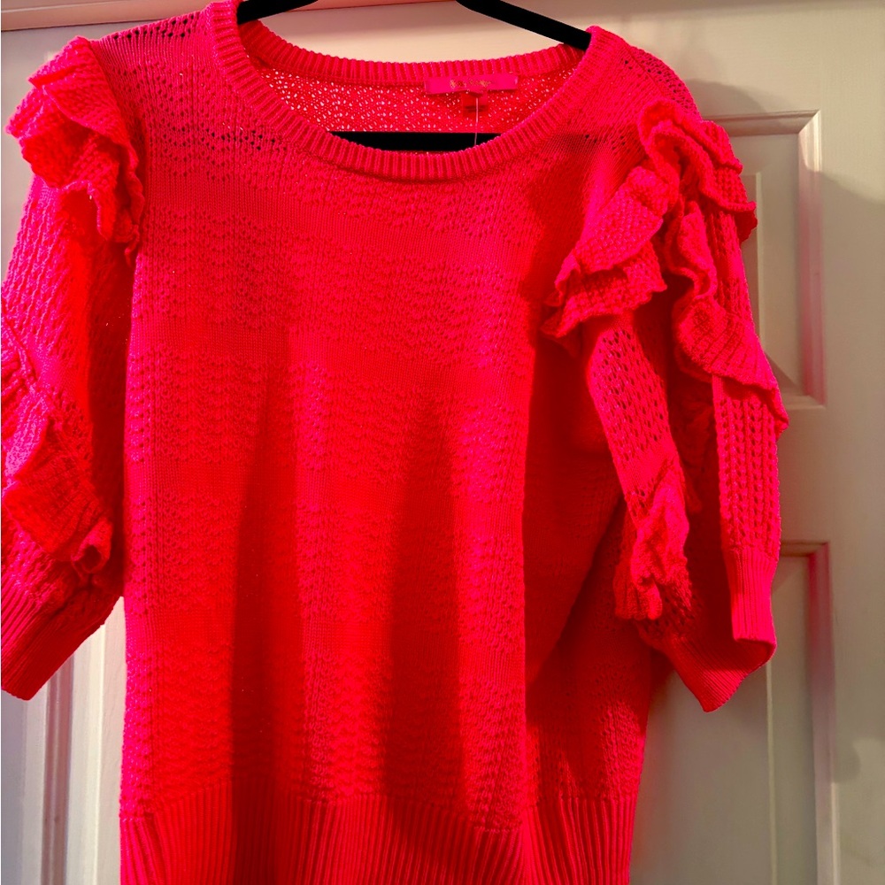 NWT size 16 short sleeve ruffle summer sweater